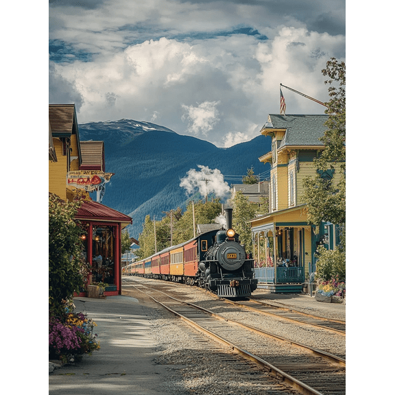 Vintage Steam Train Canvas Wall Art/Print, Perfect for Living Room,Office, Train Station, and Railroad Museum Decoration.