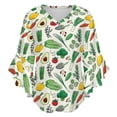thumbnail image 5 of Veggies Women's V-Neck Blouse With 3/4 Ruffled Bell Sleeves Casual Top Ladies Blouses, 5 of 7