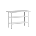 thumbnail image 2 of BizChair Stainless Steel 18 Gauge Work Table with 2 Undershelves - NSF Certified - 48"W x 24"D x 34.5"H, 2 of 8