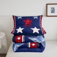 thumbnail image 5 of Manfei Stars Print Queen Comforter Set,Red Blue Comforter Sets Queen,Navy Blue Reversible,3-Piece,1 Comforter and 2 Pillowcases, 5 of 7