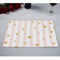 thumbnail image 2 of PKQWTM Gold Glittering Heart Confetti Striped Pattern Kitchen Dining Table Mats Placemats Size 12x18 Inches, Set of 2 Pieces, 2 of 2