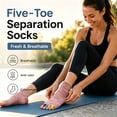 thumbnail image 2 of Toe Separator Socks 3 Pairs, Foot Alignment Socks with Toe Spacers for Men Women, Bunion Hammer Toe Relief, Plantar Fasciitis Support, 2 of 6
