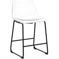 thumbnail image 5 of AOJDVE 26 inch Bar Stools Set of 2, Modern Counter Height Bar Stools, Faux Leather Barstool with Back and Metal Leg, Armless Bar Chairs for Kitchen Island (White, 2pcs 26"), 5 of 16