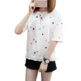 thumbnail image 1 of CNKOO T-Shirt à Pois d'Été pour Femmes Manches Courtes Col Rond Tee-Shirt Ample Décontracté, 1 of 5
