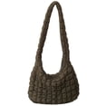 thumbnail image 2 of Bolso Cruzado Con Patrón Celosía para Mujer Bolso Acolchado Algodón Gran Capacidad (verde), 2 of 9