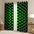 thumbnail image 2 of Erosebridal Geometric Bedroom Blackout Curtains 52"Wx84"L,Neon Black Green Window Curtains 3D Abstract Geometry Honeycomb Curtains & Drapes,Geometrical Beehive Window Treatments 2 Panels, 2 of 6