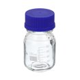 thumbnail image 1 of Unique Bargains Bouteille de Stockage en Verre Gradué 100mL Réactif Clair Bouchon Bleu, 1 of 5