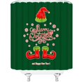 thumbnail image 4 of Christmas Gnome Shower Curtain Funny Xmas Elf Snowflake Winter Holiday Festival Teens Red Green Bathroom Decor Curtain with Hooks,70" Wx70 H, 4 of 6