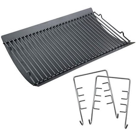 20 Inches Ash Pan Replacement for Chargriller 5050, 5072, 5650, 2123, 2223, 2823 Charcoal Grills,Char-Griller Grill Grate Model 200157,Chargriller Replacement Part with 2pcs Fire Grate Hanger