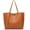 Brown, variant on Women Large Capacity PU Leather Tote Bag, Top Handle Shoulder Handbag, Versatile Daily Bag in Black
