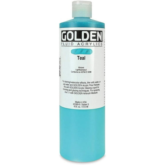 Golden Fluid Acrylic Paint - Teal, 16 oz