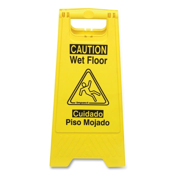 Impact Bilingual Yellow Wet Floor Sign 12.05 x 1.55 x 24.3