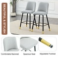 thumbnail image 5 of LUFTUT Bar Stools Set of 2, Counter Height Barstools with Back, Modern Faux Leather Kitchen Stools, 27" Light Gray Barstools with Stable Metal Legs for Small Spaces, Kitchen Island, Coffee Corner, 5 of 7