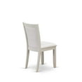 thumbnail image 4 of MZC0T01 Dining Chair Set of 2 - Cream Linen Fabric Seat and High Chair Back - Wire Brushed Linen White Finish (SET OF 2), 4 of 8