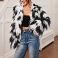 thumbnail image 4 of cocolona Womens Cropped Coat Fuzzy Long Sleeve Crew Neck Jacket Winter Warm Trendy Outfits, 4 of 6