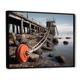 thumbnail image 2 of Designart "Pier in Monochrome II" Coastal Pier Floater Framed Canvas Wall Art, 2 of 7