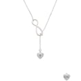 thumbnail image 2 of Delight Jewelry Silvertone Small Heart with Cross & Fish with Crystal Silver tone Elegant Infinity Lariat Necklace, 2 of 4