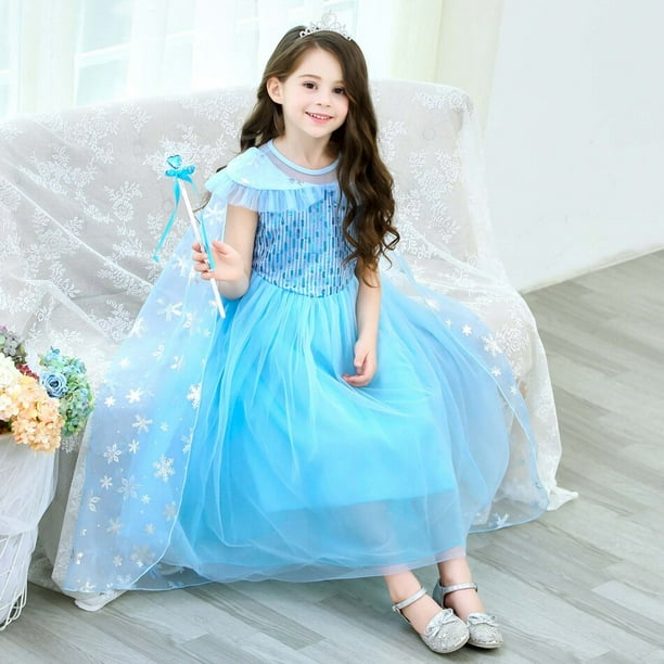 Robe Elsa reine des neiges, robes de princesse costume d'Halloween