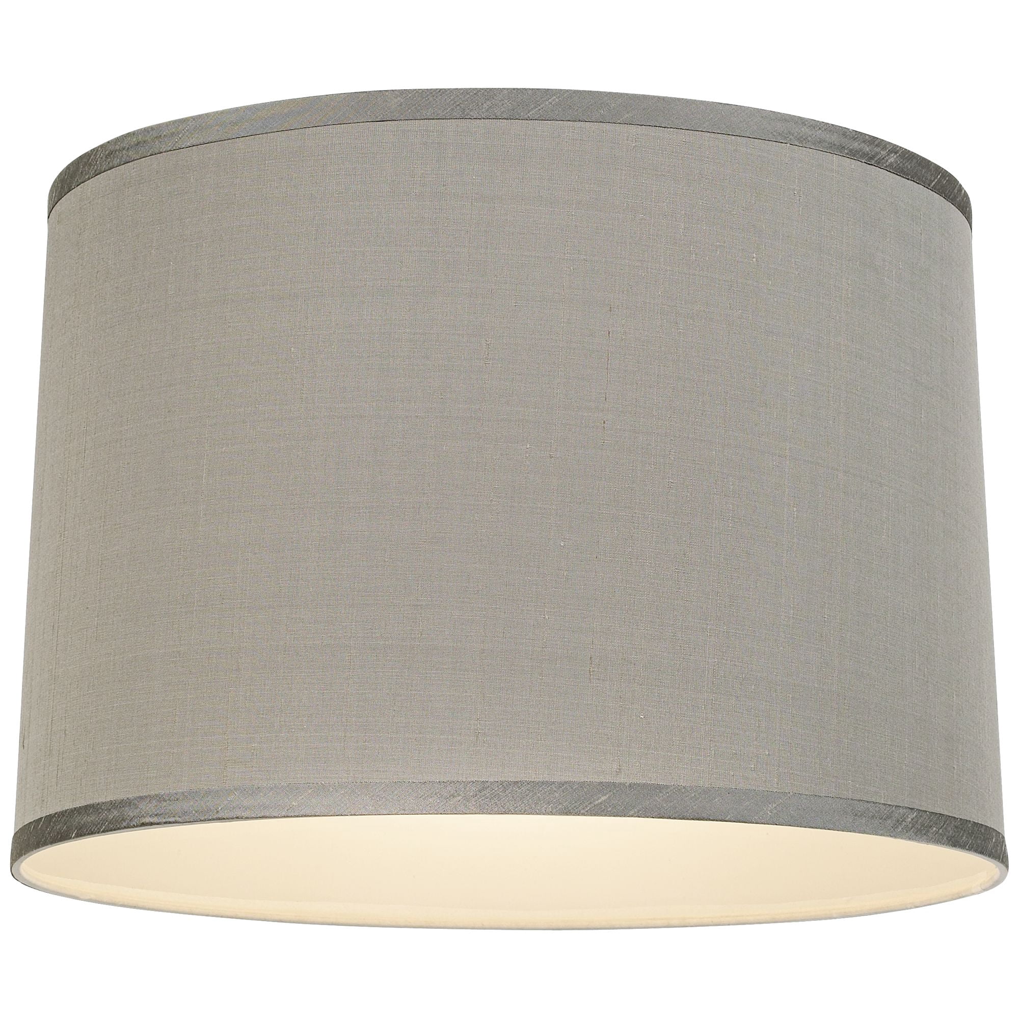 Springcrest Set of 2 Drum Lamp Shades Gray Medium 15" Top x 16" Bottom x 11" High Spider with Replacement Harp and Finial Fitting