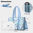 thumbnail image 5 of Teacher Tote Bag,LightBlue Dinosaurs Stars Moons Pattern Teacher Utility Tote Bag,Large Work Tote Bags for Women with Multiple Pockets,Top Zipper Closure,13.8x10.6x6.7 Inch, 5 of 5