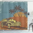 thumbnail image 1 of Ambesonne Cars Shower Curtain, Vintage Ride on the Beach, 69"Wx75"L, Pale Yellow Dark Orange, 1 of 3