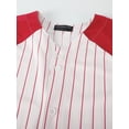 thumbnail image 4 of Ma Croix Men's Premium Pinstripe Baseball Tee Button Down Raglan Short Sleeve Jersey, 4 of 7