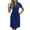 Dark Blue, variant on hotojiny Wedding Guest Dress for Women Elegant Collar V Neck Short Sleeve Midi Dresses Spring Tie up Solid Business Work Dresses