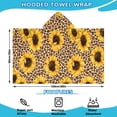 thumbnail image 2 of Beige Leopard Sunflower Pattern Hooded Bath Towel，60"x35" for Ages 3 To 12 Kids, Quick Dry Lightweight Soft Microfiber Hood Beach Towel Cover Up for Kids, 2 of 7