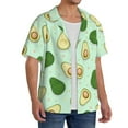 thumbnail image 4 of KLL Avocado Print Men's Shirt Short Sleeve Button Down Summer Cuba Beach Shirts- X-Large, 4 of 7