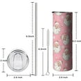 thumbnail image 5 of 20oz Pink Christmas Santa Pattern Skinny Tumblers Stainless Steel Tumbler with Lid and Straw,Vacuum Insulated Double Wall Travel Tumbler Cups with Cleaning Brush for Coffee,Tea, 5 of 6