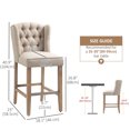thumbnail image 3 of HOMCOM Bar Stools Set of 2, Upholstery Padded Chairs Wood Legs, 3 of 10