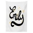 thumbnail image 3 of Ambesonne Emily Tablecloth Rectangular Table Cover, Modern Calligraphic Font, 52"x70", Mustard Black and White, 3 of 4