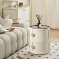 thumbnail image 6 of CoudarTitie Accent Center Round NightStand Decor Furniture Storage Cabinet Bedside Table End Beige 2Layers H40cm, 6 of 9
