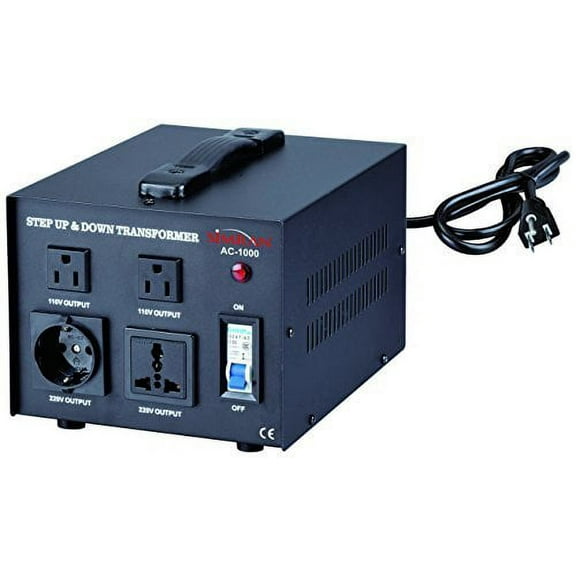 Simran Voltage Transformer, 1000W, Step Up & Down, Power Converter, Black (ACN-1000)