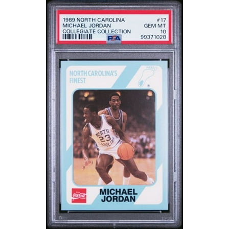Graded 1989 North Carolina Collegiate Collection Michael Jordan #17 Basketball Card PSA 10 Gem Mint