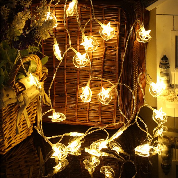 Decoración LED de Luna y estrella para dormitorio árbol de Año