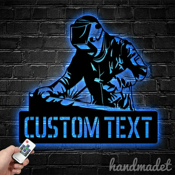 Handmadetneonsign Custom Welding Metal Sign Wall Art LED Light - Personalized Welder Home Decor