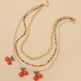 thumbnail image 3 of Collier Multicouche Mode Fausse Perle Collier Cerise Collier de Perles pour Femmes, 3 of 10