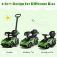 thumbnail image 5 of Gymax 3-in-1 Licensed Lamborghini Ride on Push Car Stroller Sliding Car w/ Sound Green, 5 of 9