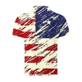 thumbnail image 4 of UVEASISHA Mens 4th of July Patriotic Golf Shirts Distressed American Flag Print Polos Shirt Big and Tall Casual Button Collared T-Shirt Beige XL, 4 of 5
