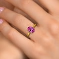thumbnail image 4 of Gem Stone King 14K Yellow Gold Pink Created Sapphire Engagement Ring for Women | 4.50 Cttw | Oval 11X9MM | Gemstone September Birthstone | Size 5, 4 of 6