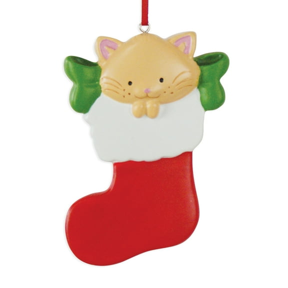 Cat Stocking Christmas For Pet Round Disc Ornament