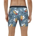 thumbnail image 4 of Picia Surf Shark Pattern Men's Athletic Long Leg Briefs , Performance Stretch Underwear，Moisture-Wicking, 4 of 7