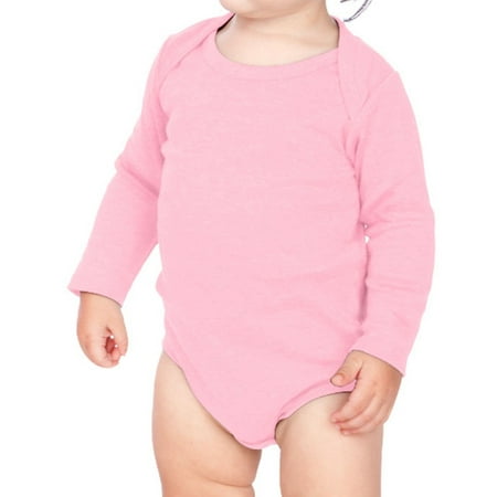 

Kavio IIC0587 Infants Interlock Lap Shoulder Long Sleeve Bodysuit-Baby Pink-6M