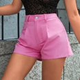 thumbnail image 5 of LWavelet Women's High Waisted Denim Shorts Structured Casual Summer Shorts for Daily Outings Pink XS,M,L, 5 of 6