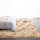 thumbnail image 5 of Alfombra Shaggy TWINNIS, supersuave y esponjosa, 120 x 180 cm, color beige y marrón, 5 of 9