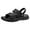 Black, variant on Xfvqtps Mens Leather Sandals Side Cutout Open Toe Thick Sole Non Slip Summer Outdoor Casual Beach Shoes Black