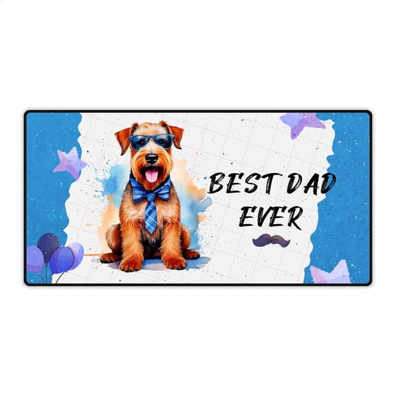 Happy Father's Day Best Airedale Terrier Cool Dad Ever Desk Mat Full Keyboard Mouse Pad Dale Waterside Dog Lover Large Mousepad - 12007