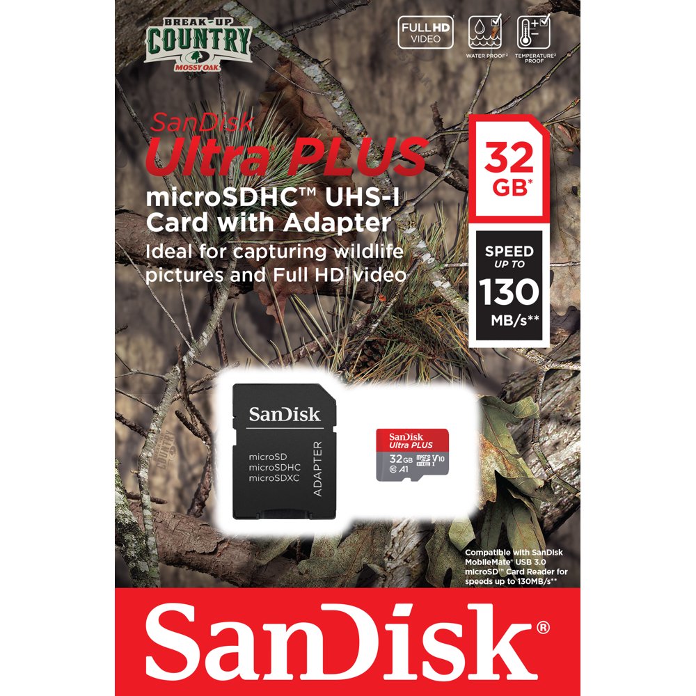 SanDisk Ultra® Plus MicroSDHC™ UHSI Card, 32GB with Adapter Walmart