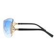 thumbnail image 4 of Women's Rimless Shield Sunglasses Rhinestones Sides UV400 Blue, 4 of 4